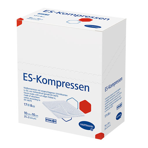 ES-KOMPRESSEN steril 10x10 cm 8fach 25x2 St