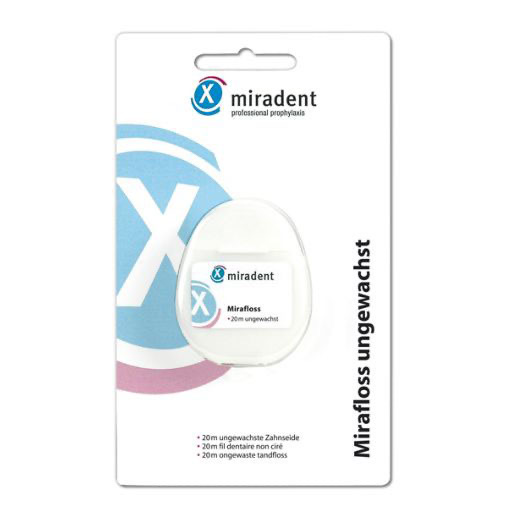 MIRADENT Zahnseide Mirafloss ungewachst 20 m 1 St