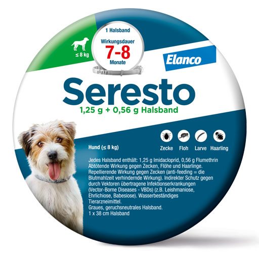 SERESTO 1,25g + 0,56g Halsband für Hunde bis 8kg<sup> 6</sup>  1 St