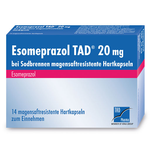 ESOMEPRAZOL TAD 20 mg bei Sodbrennen msr. Hartkaps.* 14 St