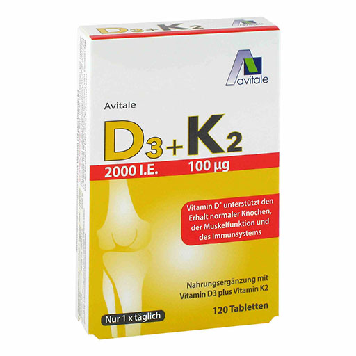 VITAMIN D3+K2 2000 I. E.+100 μg Tabletten 120 St  
