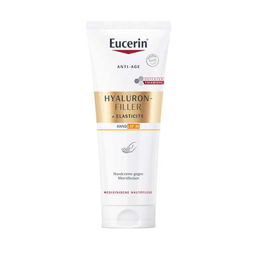 EUCERIN Hyaluron-Filler+Elasticity Handcreme gegen Altersflecken LSF30 75 ml