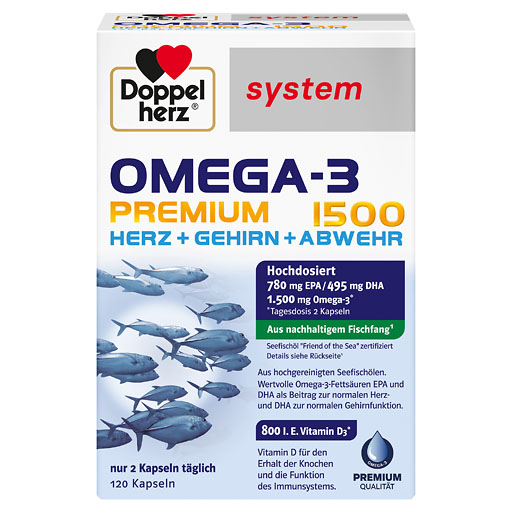 DOPPELHERZ Omega-3 Premium 1500 system Kapseln 120 St